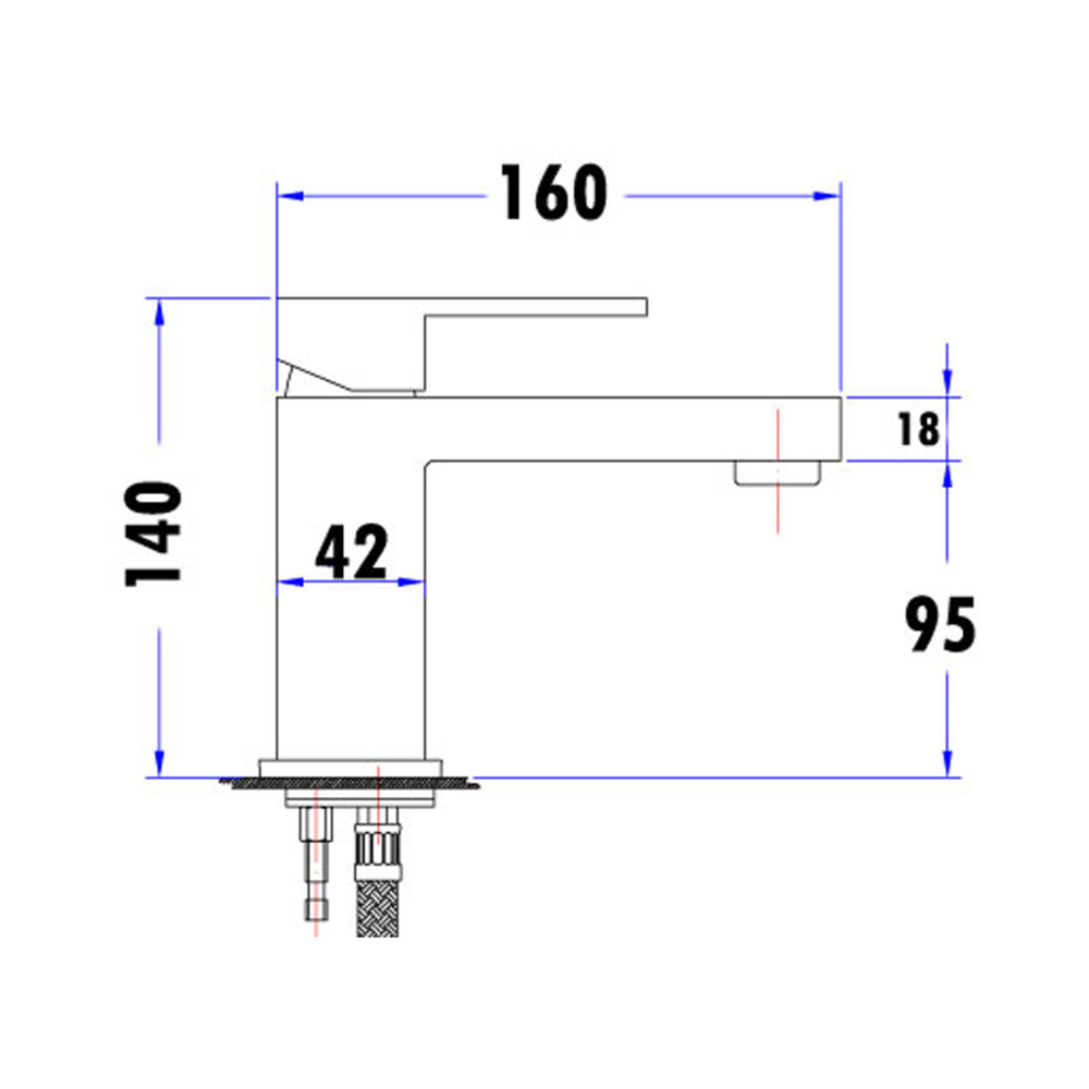IKON ROSA BASIN MIXER 160MM CHROME