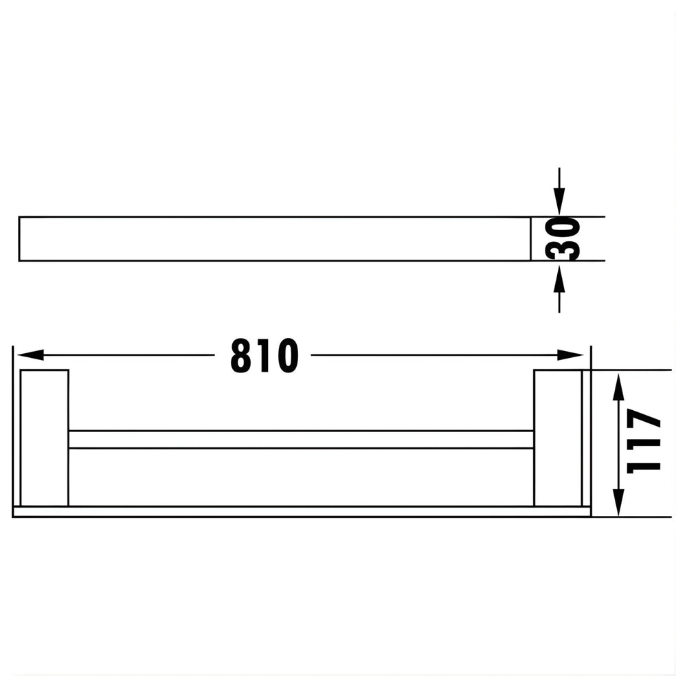 IKON ROSA DOUBLE TOWEL RAIL 810MM CHROME