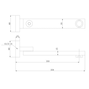 IKON ROSA SWIVEL BATH SPOUT 254MM CHROME