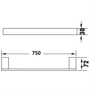 IKON ROSA SINGLE TOWEL RAIL 750MM MATTE BLACK