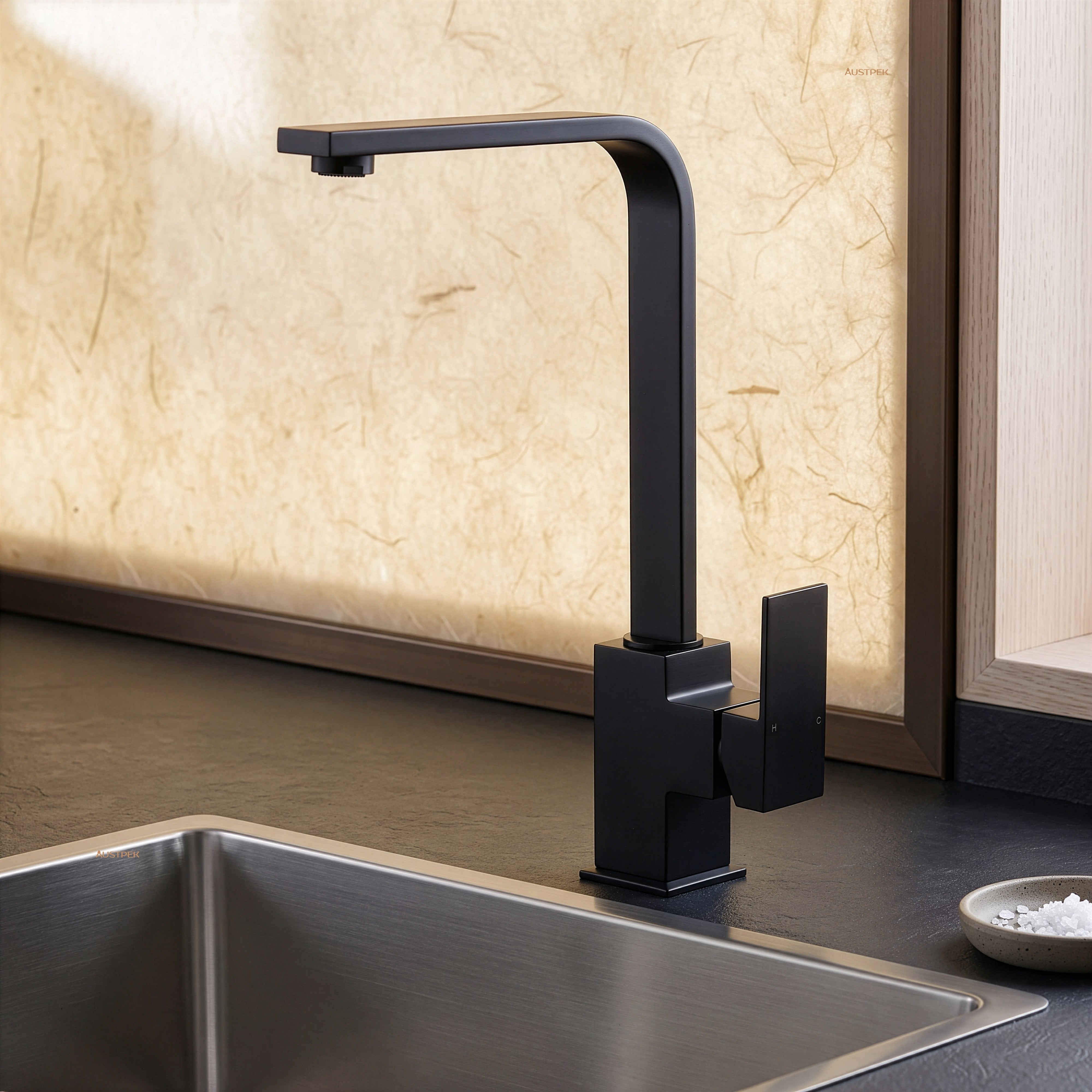 IKON ROSA SINK MIXER 335MM MATTE BLACK
