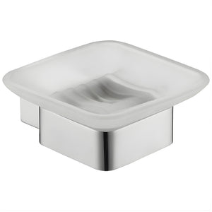 IKON ROSA SOAP DISH GLASS 105MM CHROME
