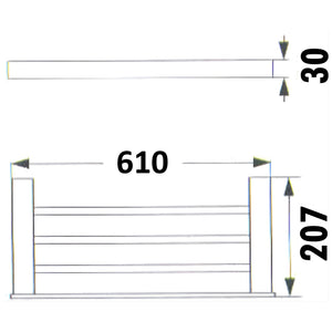 IKON ROSA TOWEL RACK 610MM CHROME