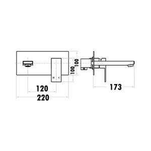 IKON ROSA WALL BASIN MIXER SET 220MM CHROME