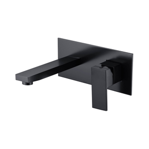IKON ROSA WALL BASIN MIXER SET 220MM MATTE BLACK