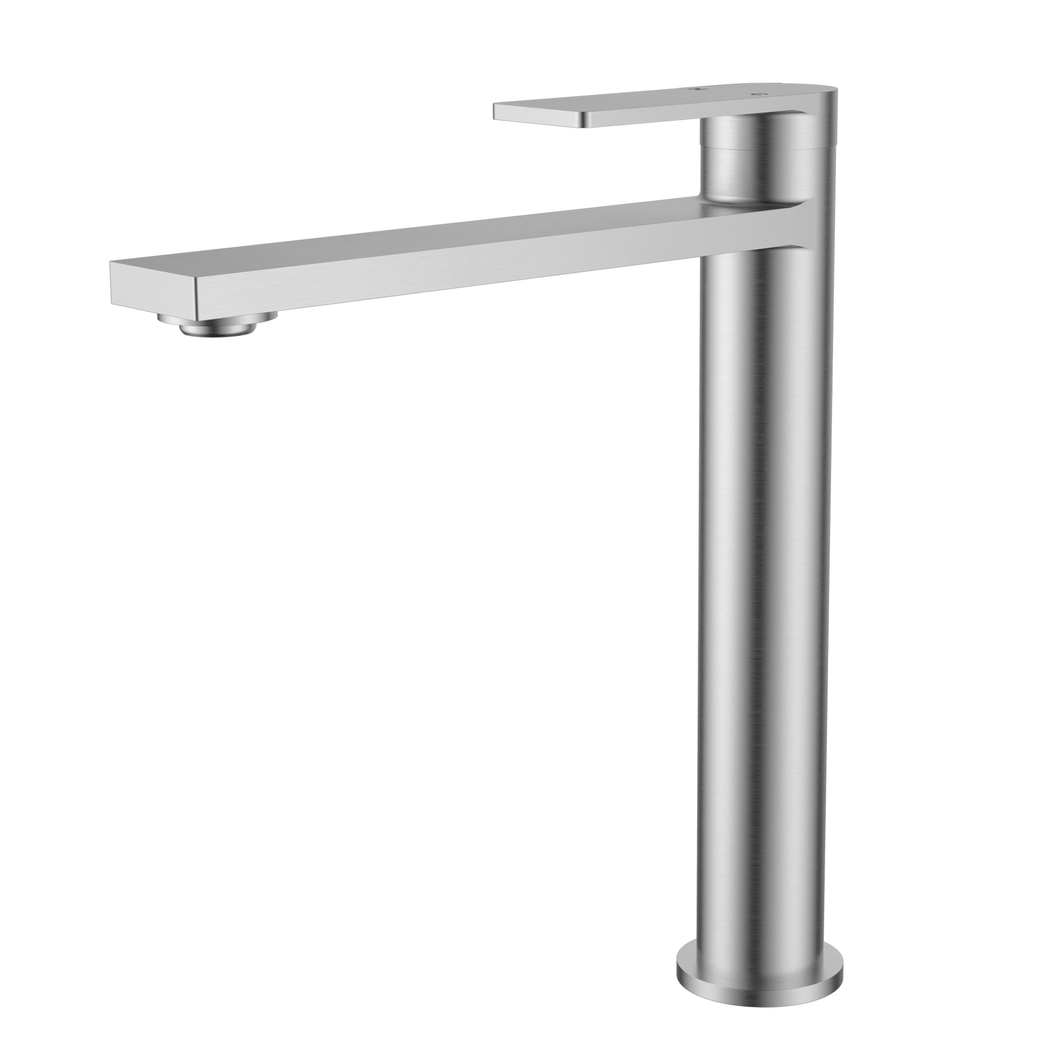 IKON RUKI LEAD FREE HIGH RISE BASIN MIXER 256MM BRUSHED NICKEL