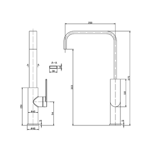 IKON RUKI SINK MIXER 375MM CHROME
