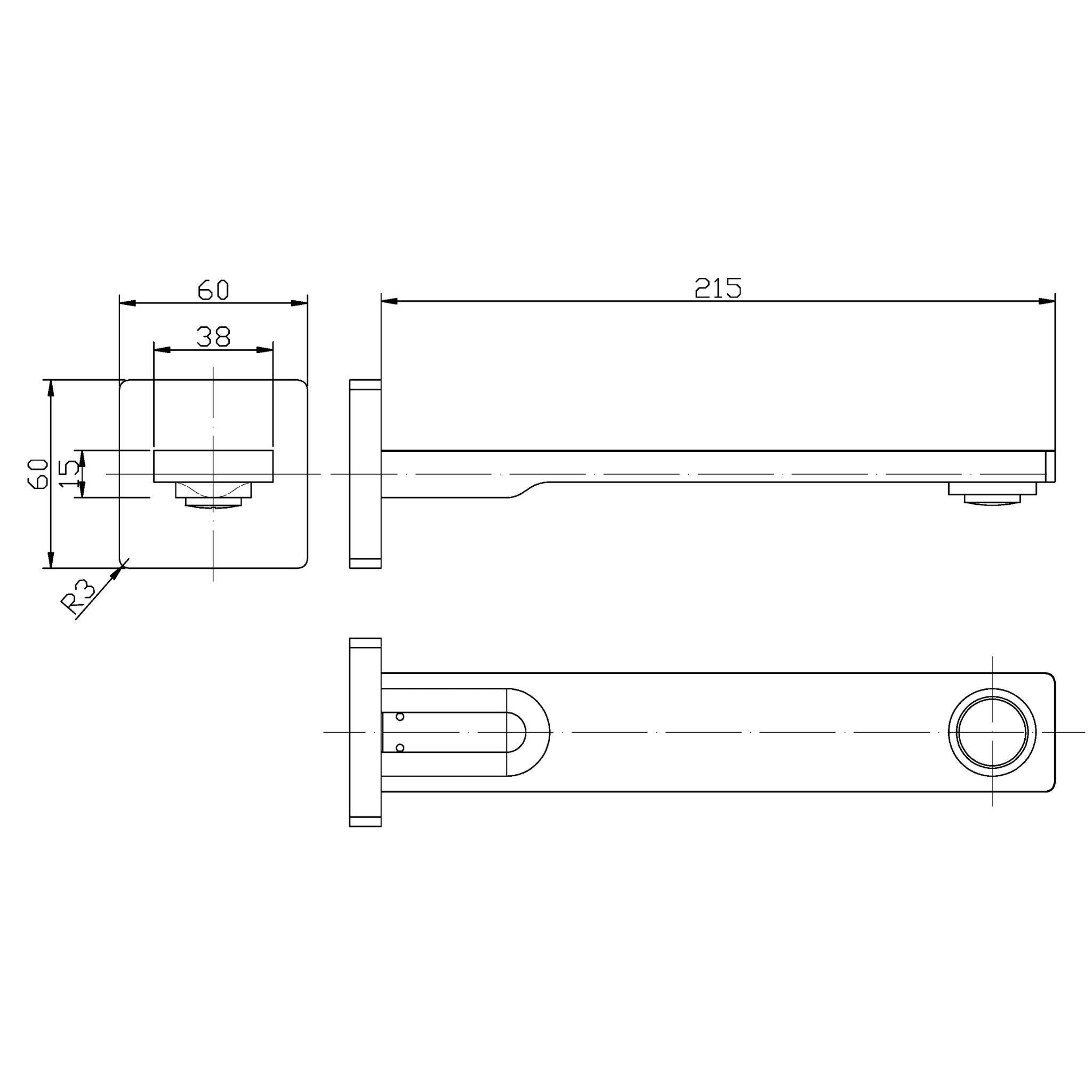IKON RUKI SPOUT 215MM MATTE BLACK