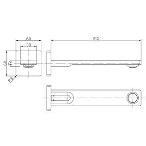 IKON RUKI SPOUT 215MM CHROME