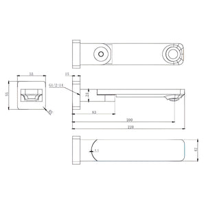 IKON RUKI SWIVEL SPOUT 220MM CHROME