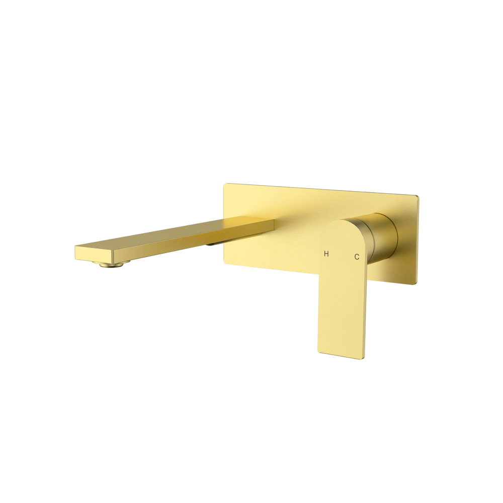 IKON RUKI WALL BASIN MIXER 192MM BRUSHED GOLD