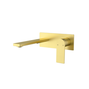 IKON RUKI WALL BASIN MIXER 192MM BRUSHED GOLD