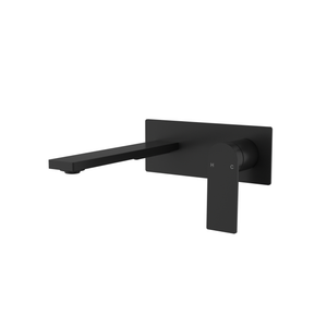 IKON RUKI WALL BASIN MIXER 192MM MATTE BLACK