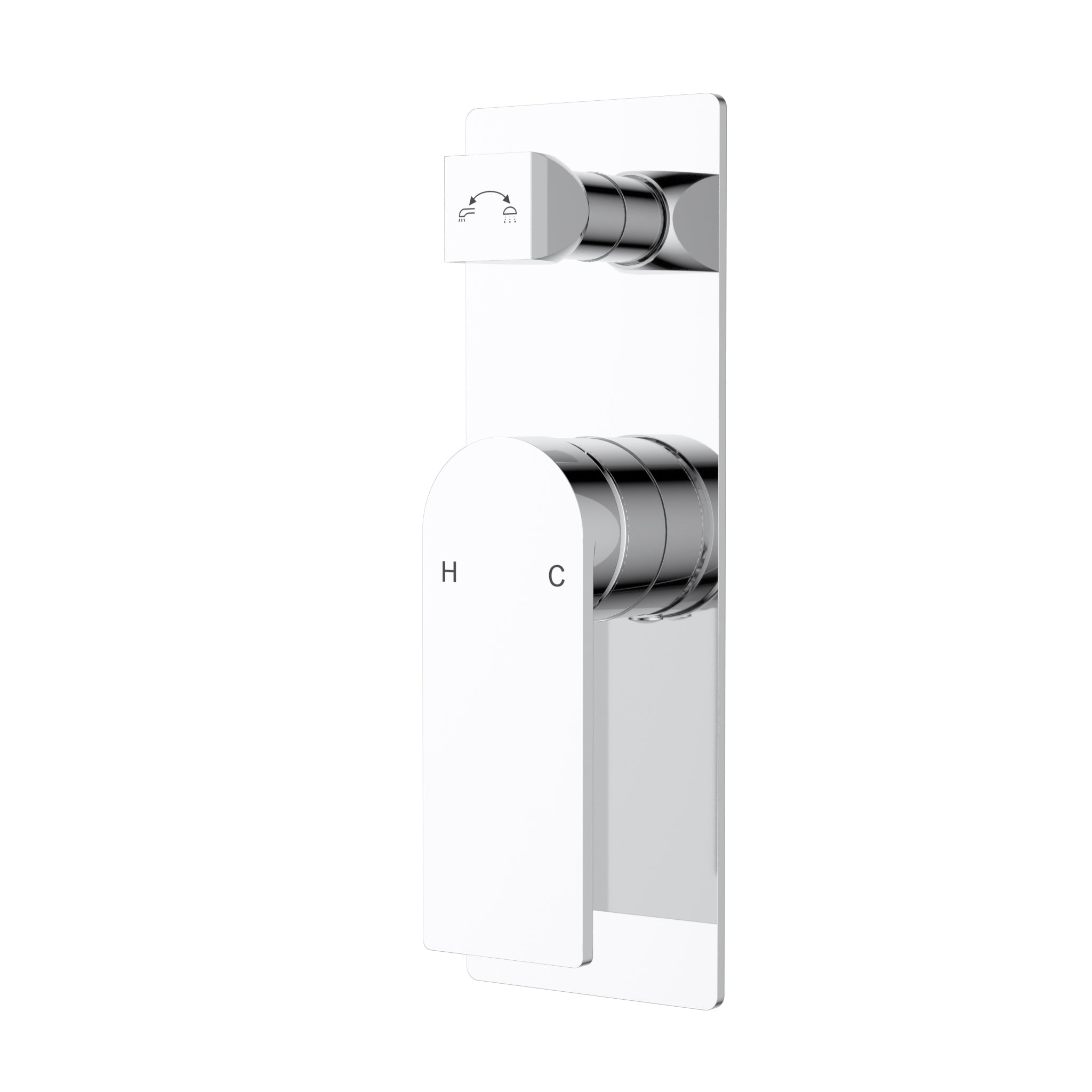IKON RUKI WALL MIXER WITH DIVERTER 196MM CHROME