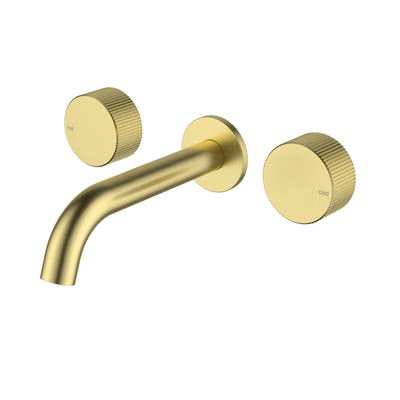 IKON SOKO LEAD FREE WALL BASIN SET 192MM BRUSHED GOLD