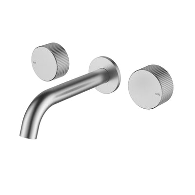 IKON SOKO LEAD FREE WALL BASIN SET 192MM BRUSHED NICKEL