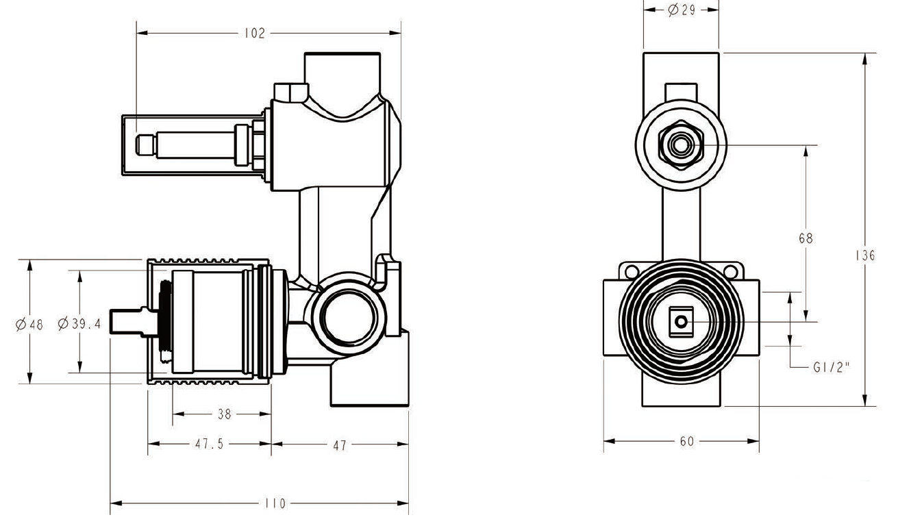 IKON SORA SS WALL MIXER WITH DIVERTER TRIM KIT WITH BODY MATTE BLACK