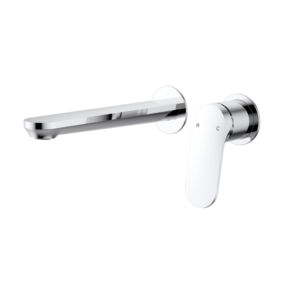 IKON SULU II WALL BASIN MIXER TRIM KIT WITH ROUGH IN BODY 222MM CHROME