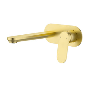 IKON SULU II WALL BASIN MIXER TRIM KIT WITH ROUGH IN BODY 223MM BRUSHED GOLD