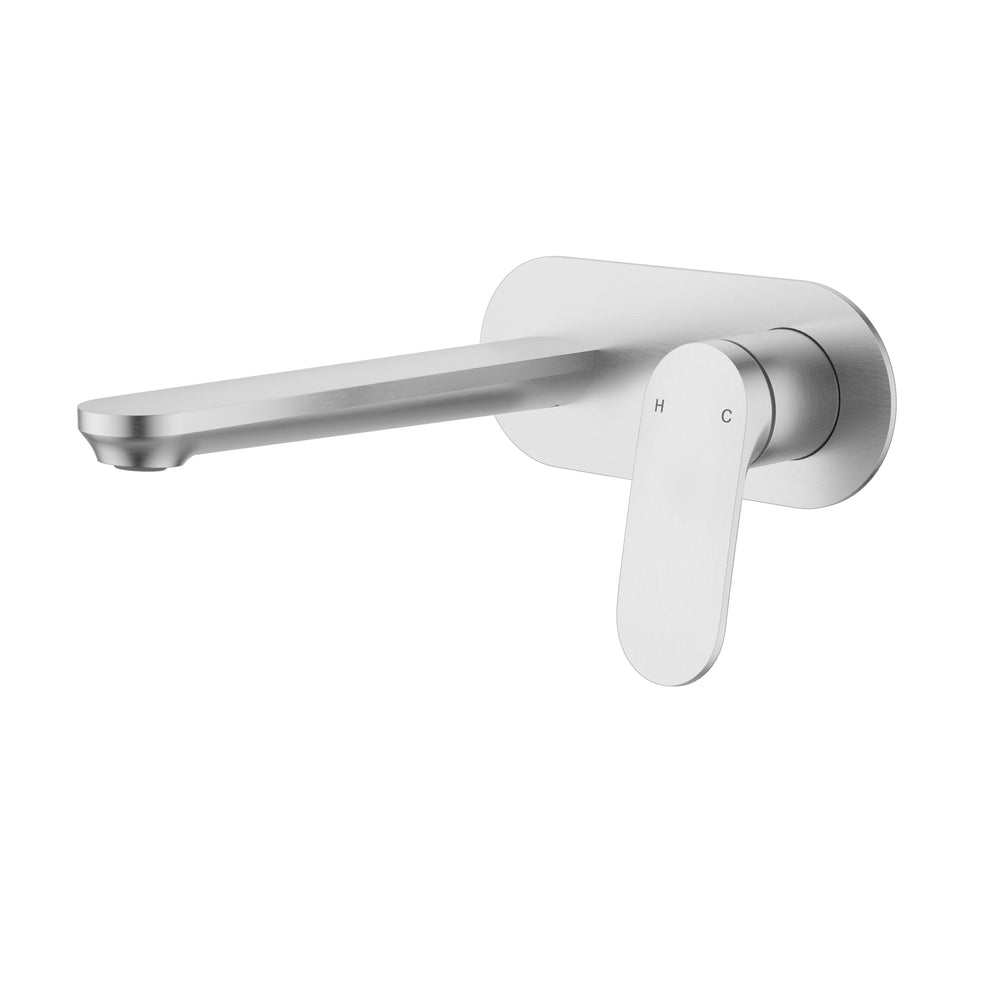IKON SULU II WALL BASIN MIXER TRIM KIT WITH ROUGH IN BODY 223MM BRUSHED NICKEL