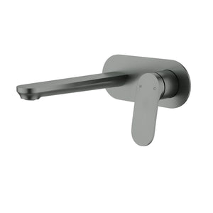 IKON SULU II WALL BASIN MIXER TRIM KIT WITH ROUGH IN BODY 223MM GUN METAL