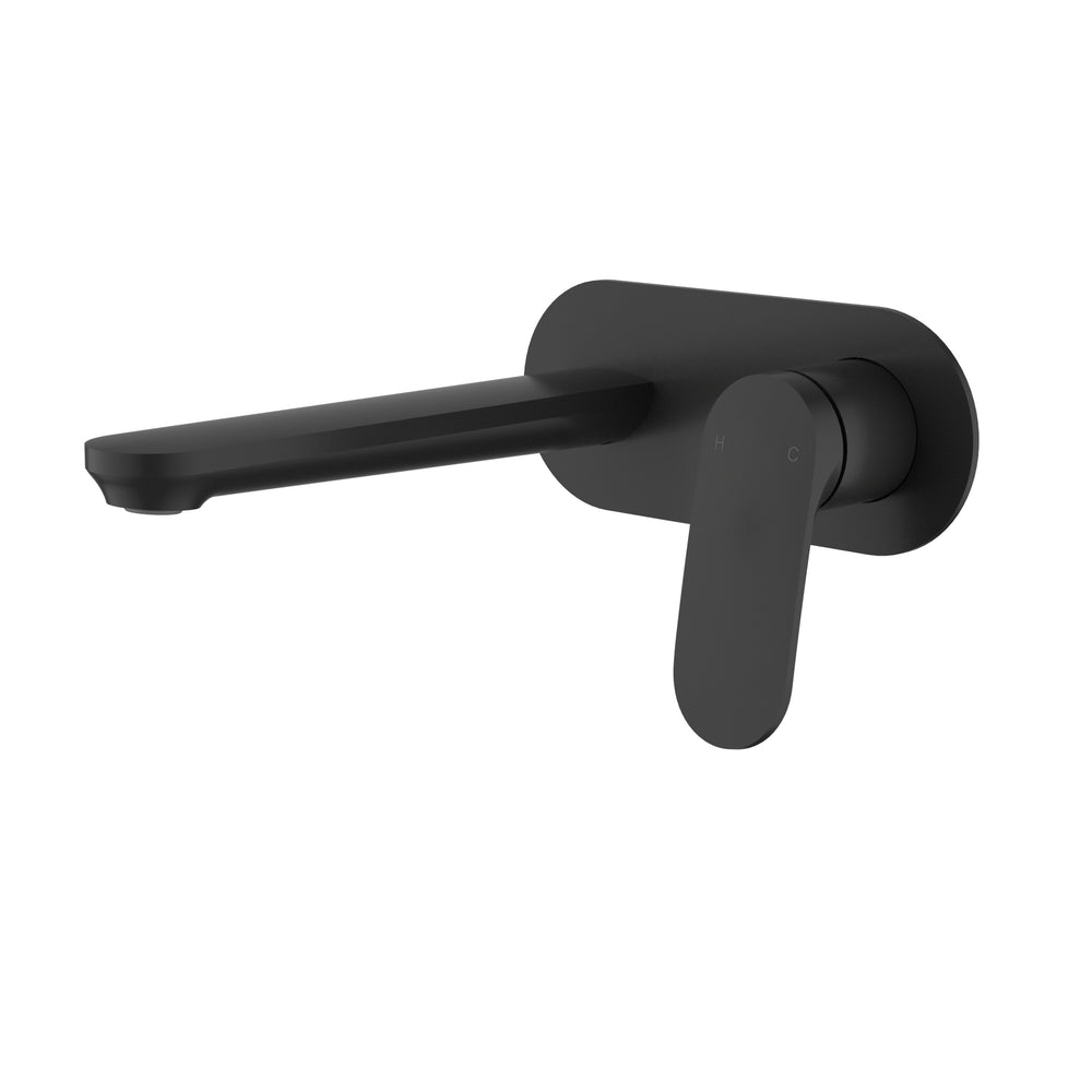 IKON SULU II WALL BASIN MIXER TRIM KIT WITH ROUGH IN BODY 223MM MATTE BLACK