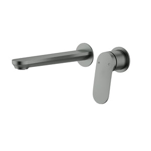 IKON SULU II WALL BASIN MIXER TRIM KIT WITH ROUGH IN BODY 222MM GUN METAL