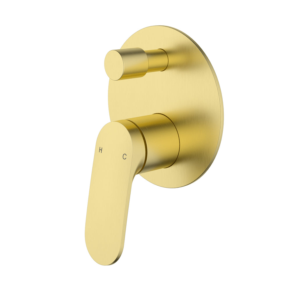 IKON SULU II WALL DIVERTER MIXER TRIM KIT WITH ROUGH IN BODY 136MM BRUSHED GOLD