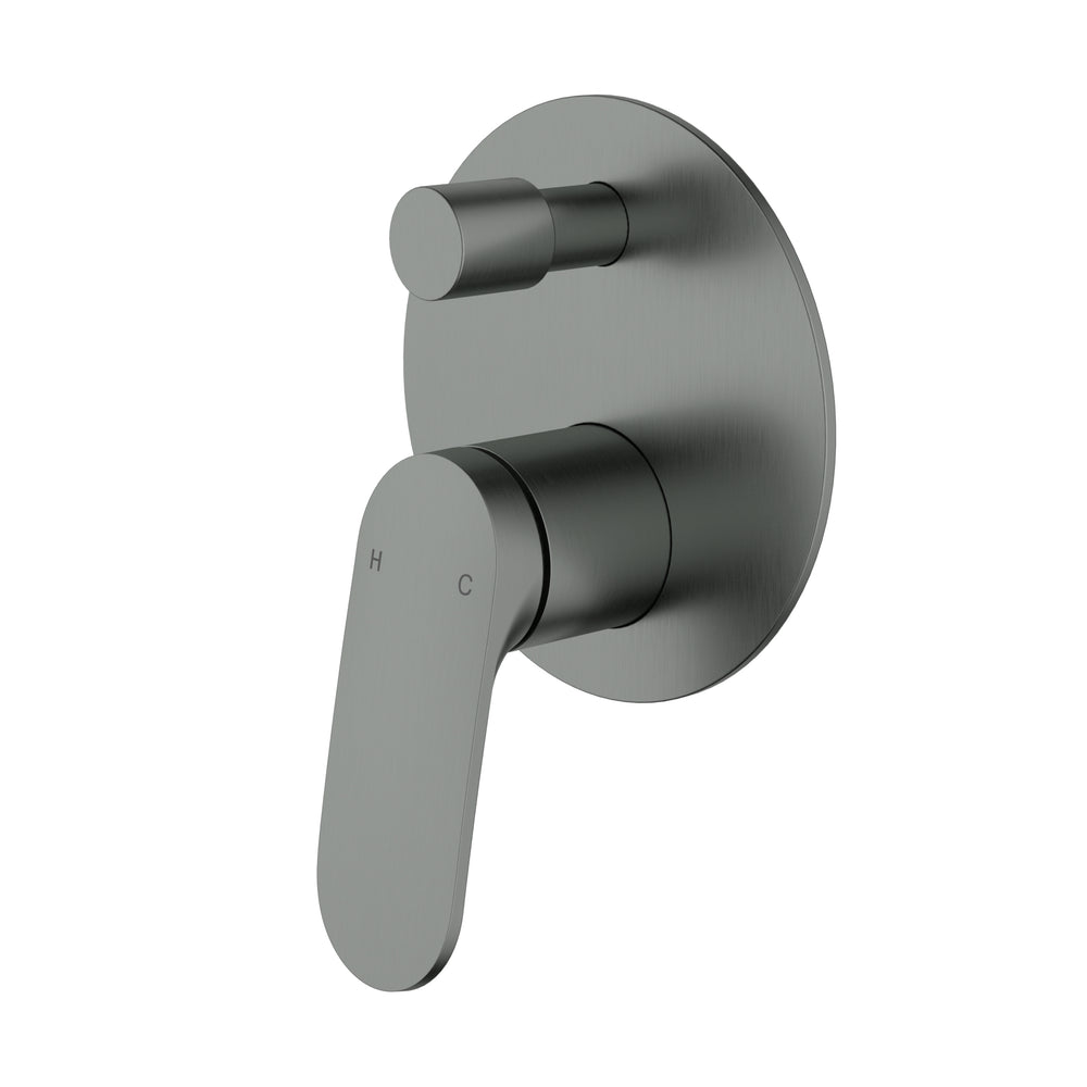 IKON SULU II WALL DIVERTER MIXER TRIM KIT WITH ROUGH IN BODY 136MM GUN METAL