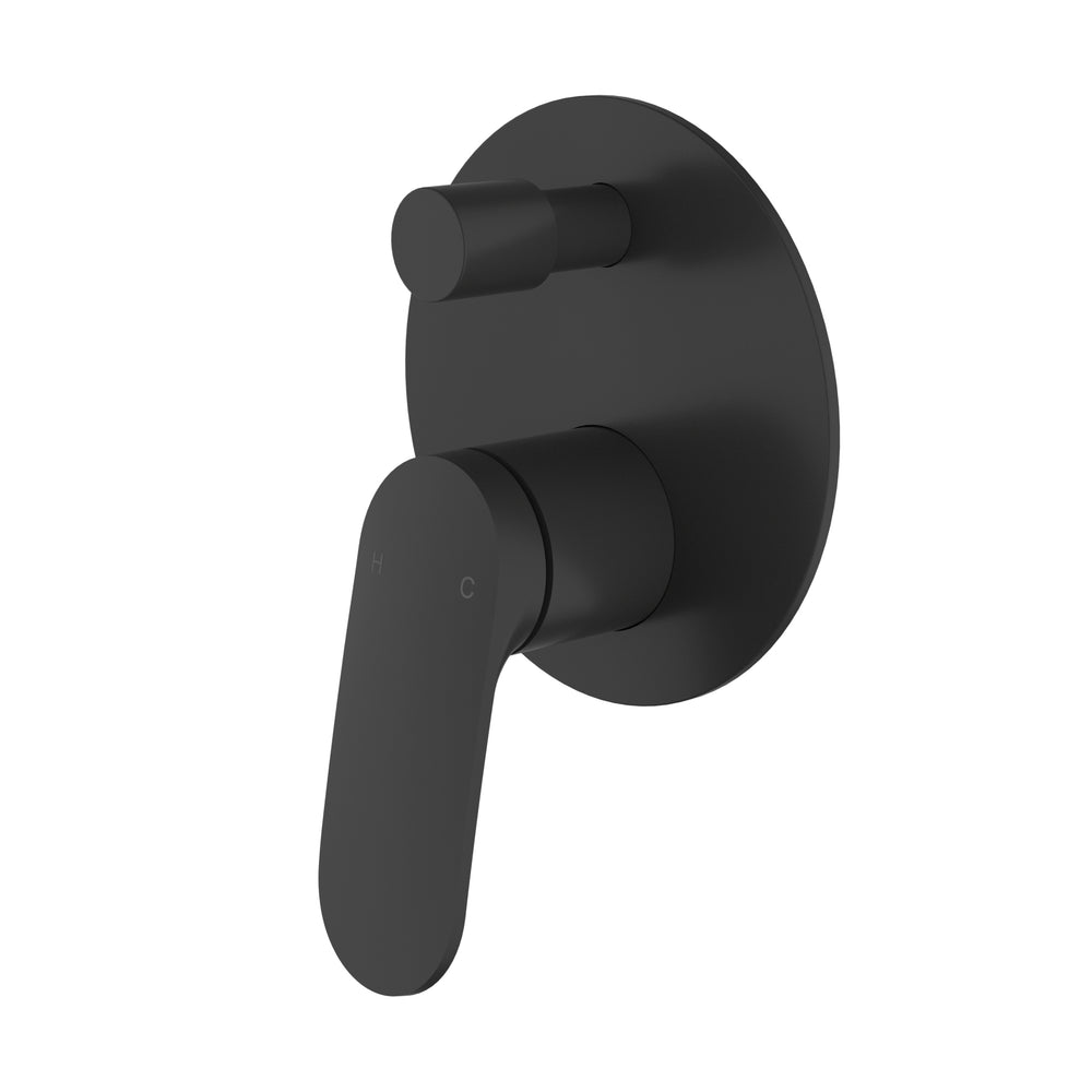 IKON SULU II WALL DIVERTER MIXER TRIM KIT WITH ROUGH IN BODY 136MM MATTE BLACK