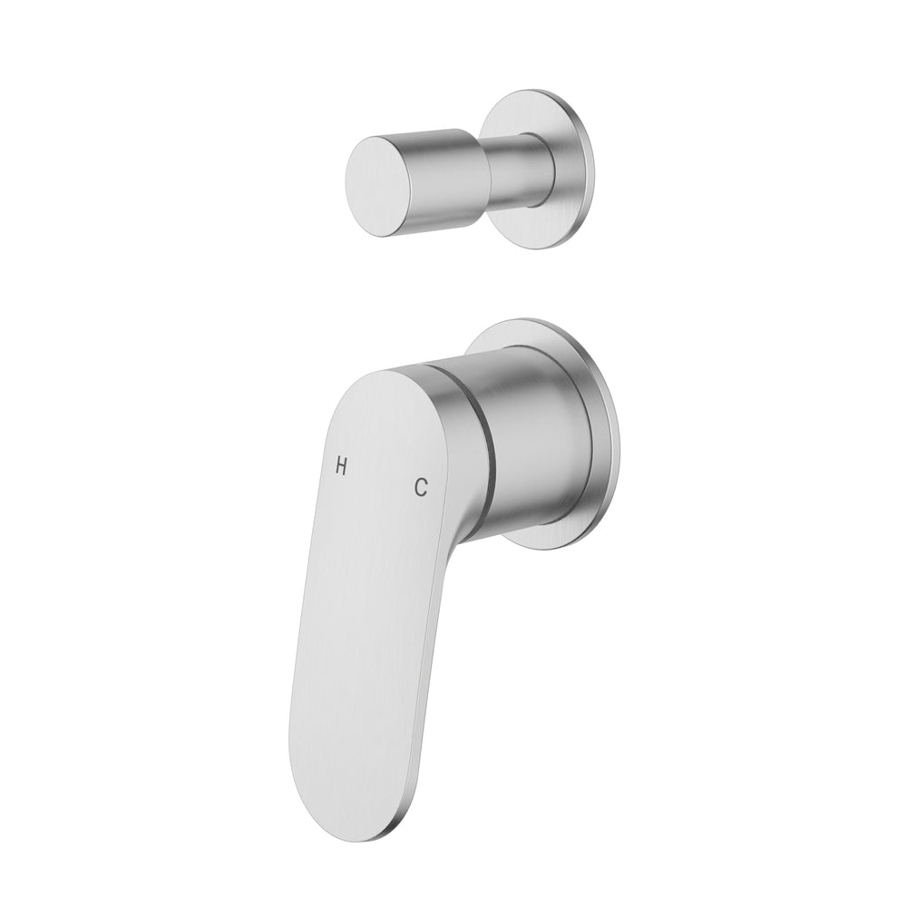 IKON SULU II WALL DIVERTER MIXER TRIM KIT WITH ROUGH IN BODY BRUSHED NICKEL