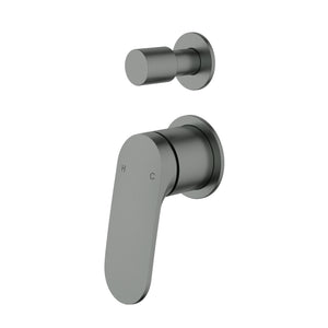 IKON SULU II LEAD FREE WALL DIVERTER MIXER TRIM KIT WITH ROUGH IN BODY GUN METAL