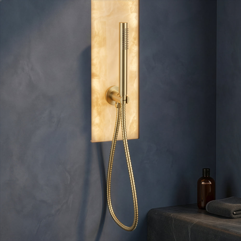 IKON TUBE HAND HELD SHOWER BRUSHED GOLD