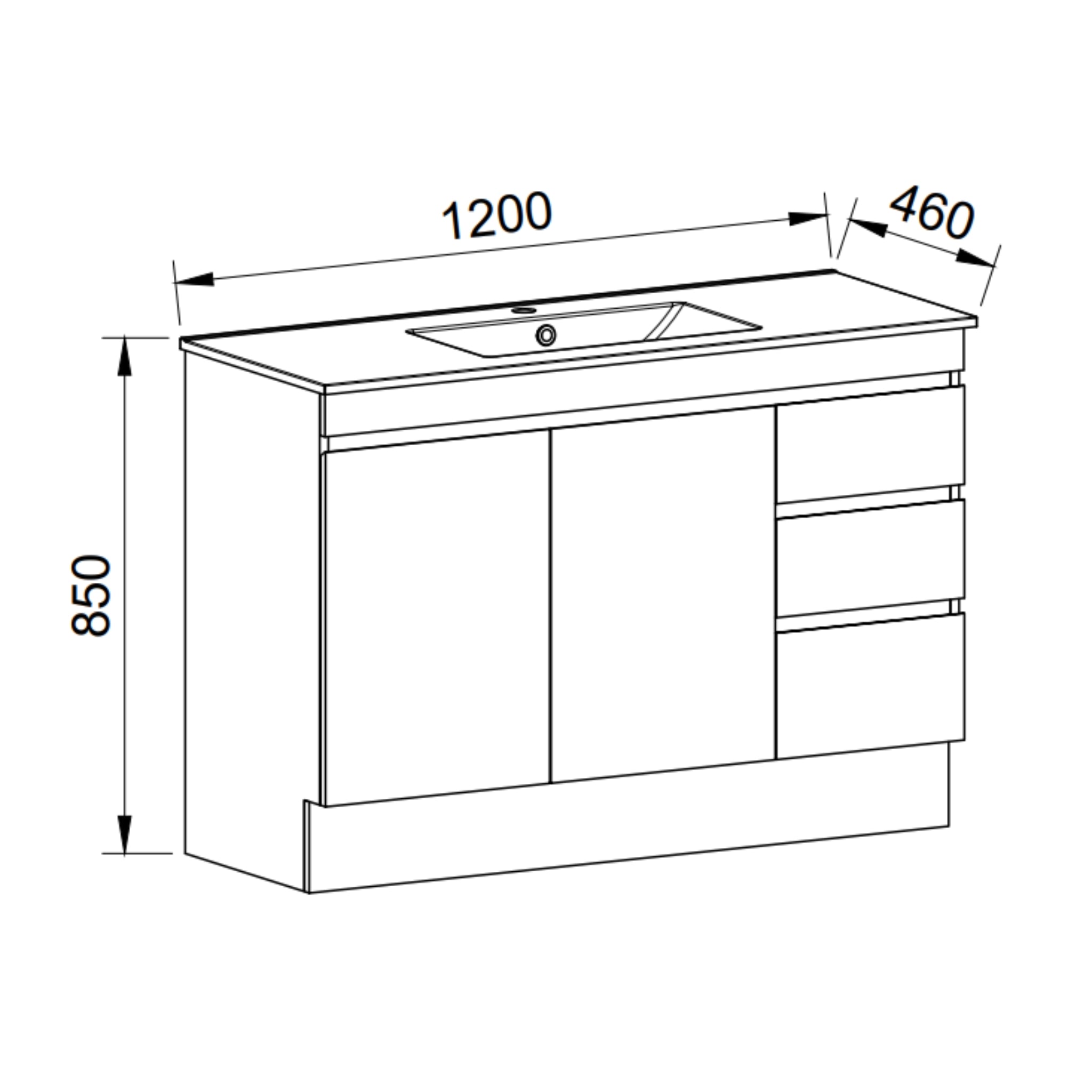 TIMBERLINE INDIANA CUSTOM FLOOR STANDING VANITY (ALL SIZING)