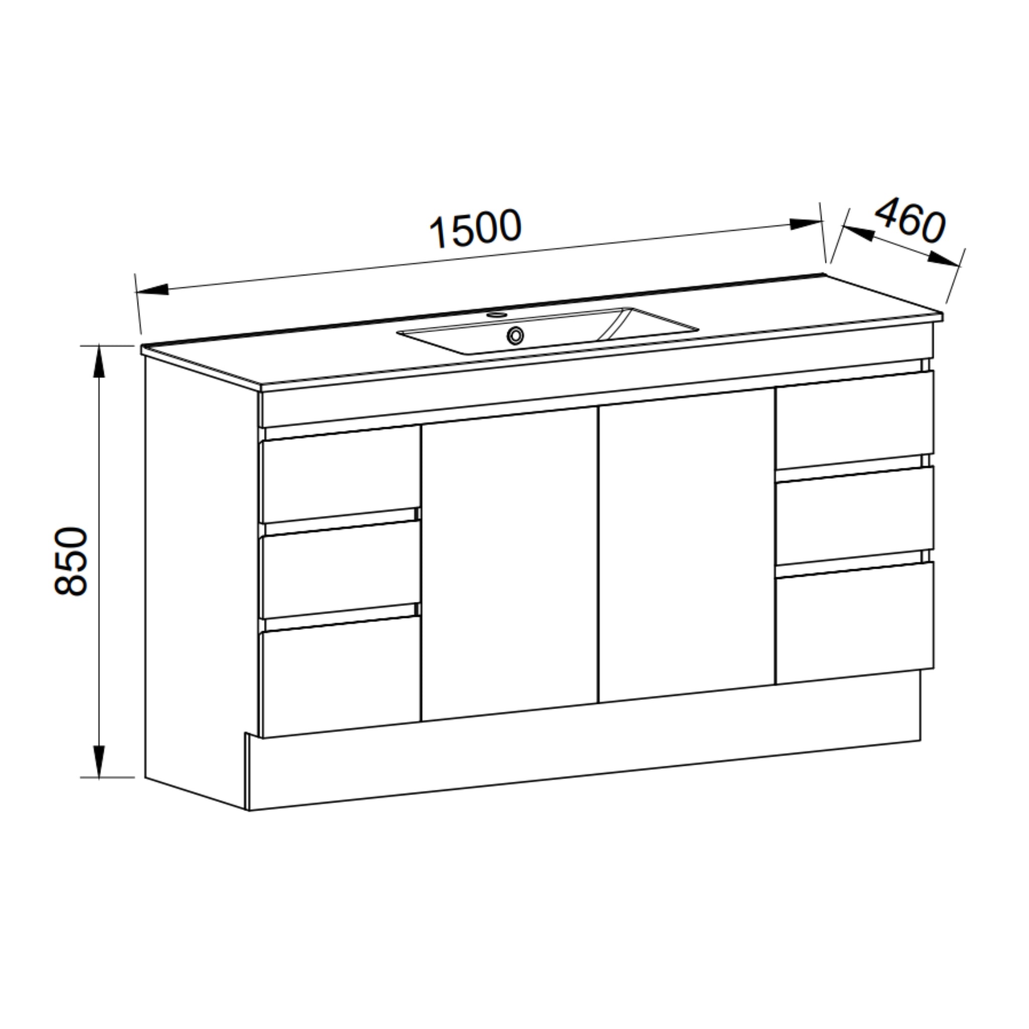 TIMBERLINE INDIANA CUSTOM FLOOR STANDING VANITY (ALL SIZING)