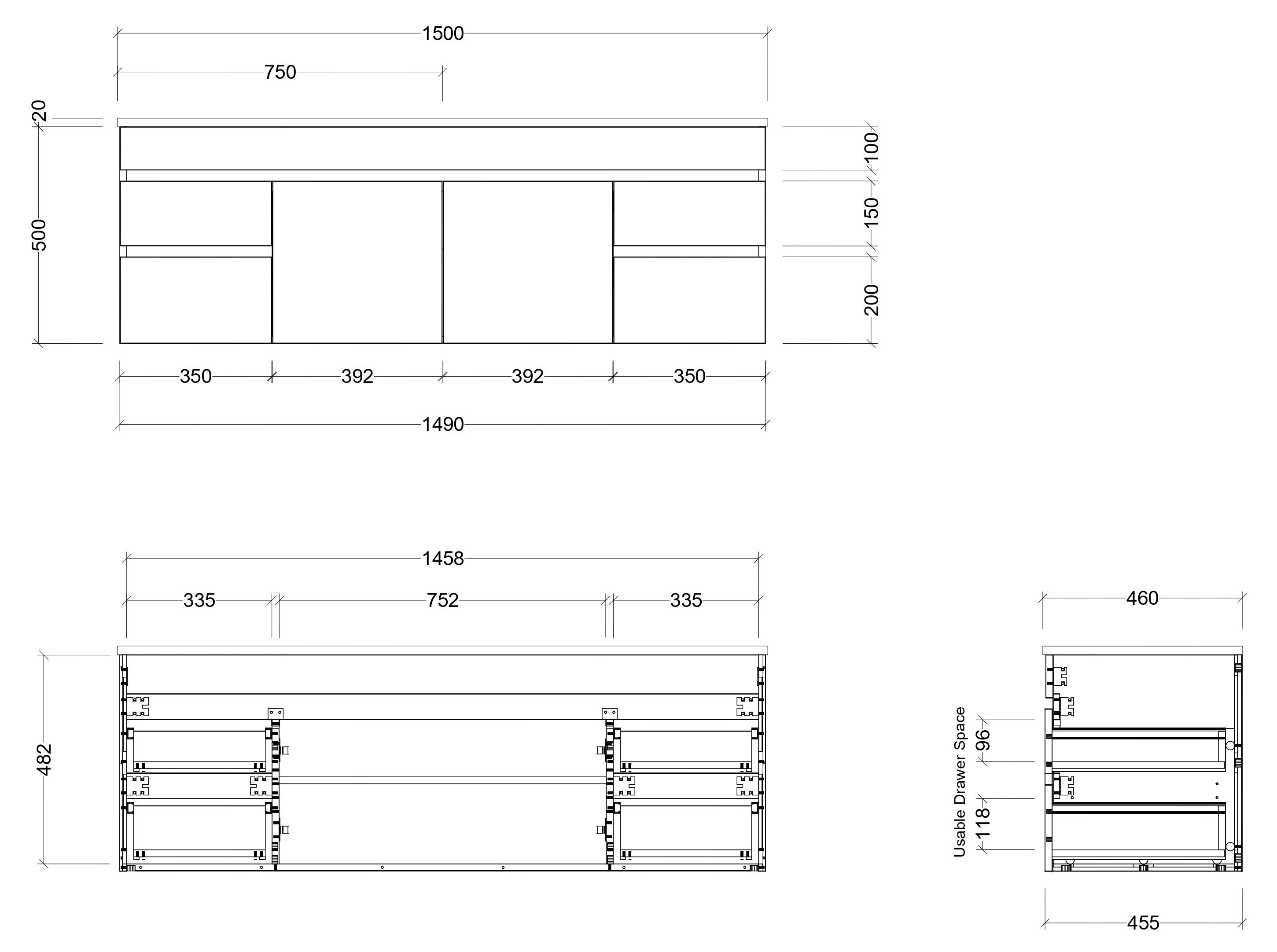 TIMBERLINE INDIANA CUSTOM WALL HUNG VANITY (ALL SIZING)