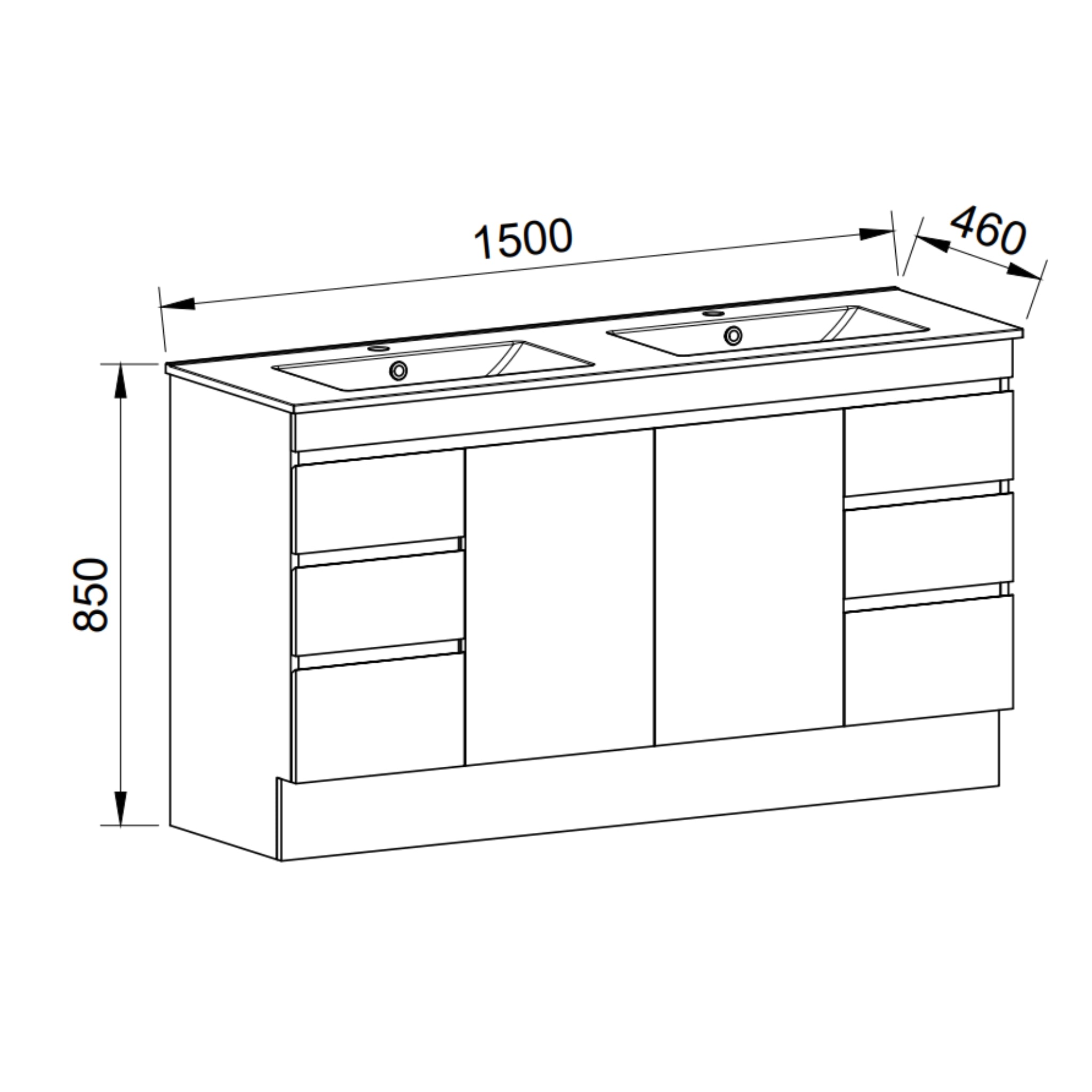 TIMBERLINE INDIANA CUSTOM FLOOR STANDING VANITY (ALL SIZING)