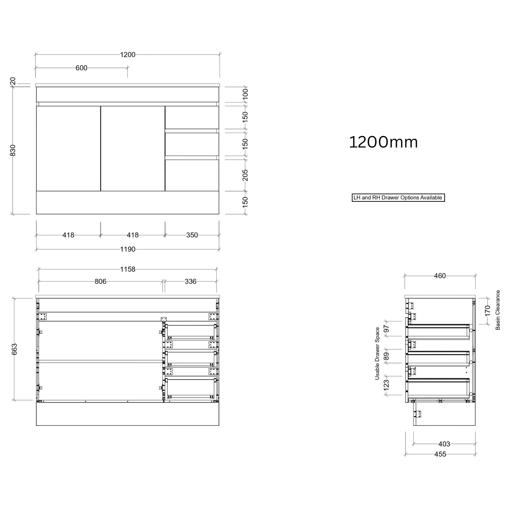TIMBERLINE INDIANA CUSTOM FLOOR STANDING VANITY (ALL SIZING)