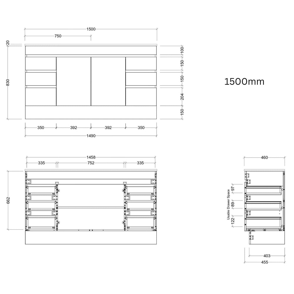 TIMBERLINE INDIANA CUSTOM FLOOR STANDING VANITY (ALL SIZING)