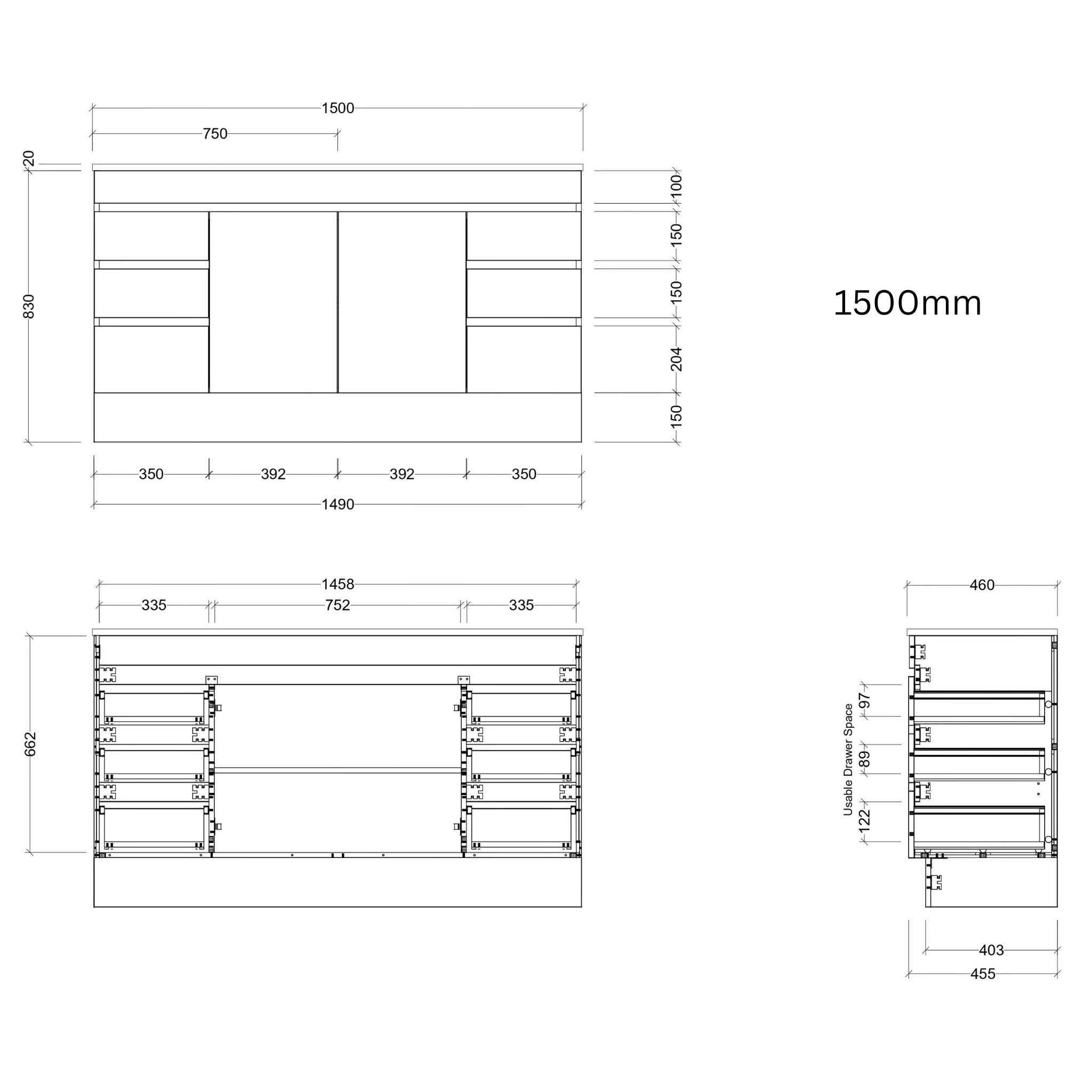 TIMBERLINE INDIANA CUSTOM FLOOR STANDING VANITY (ALL SIZING)