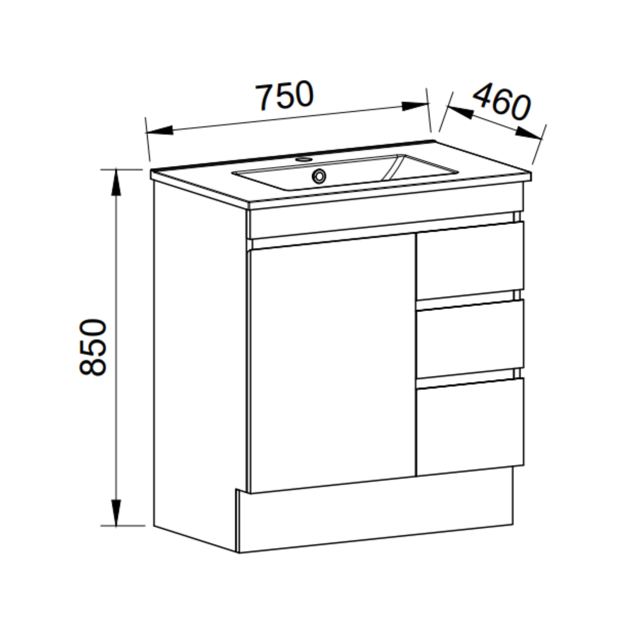 TIMBERLINE INDIANA CUSTOM FLOOR STANDING VANITY (ALL SIZING)