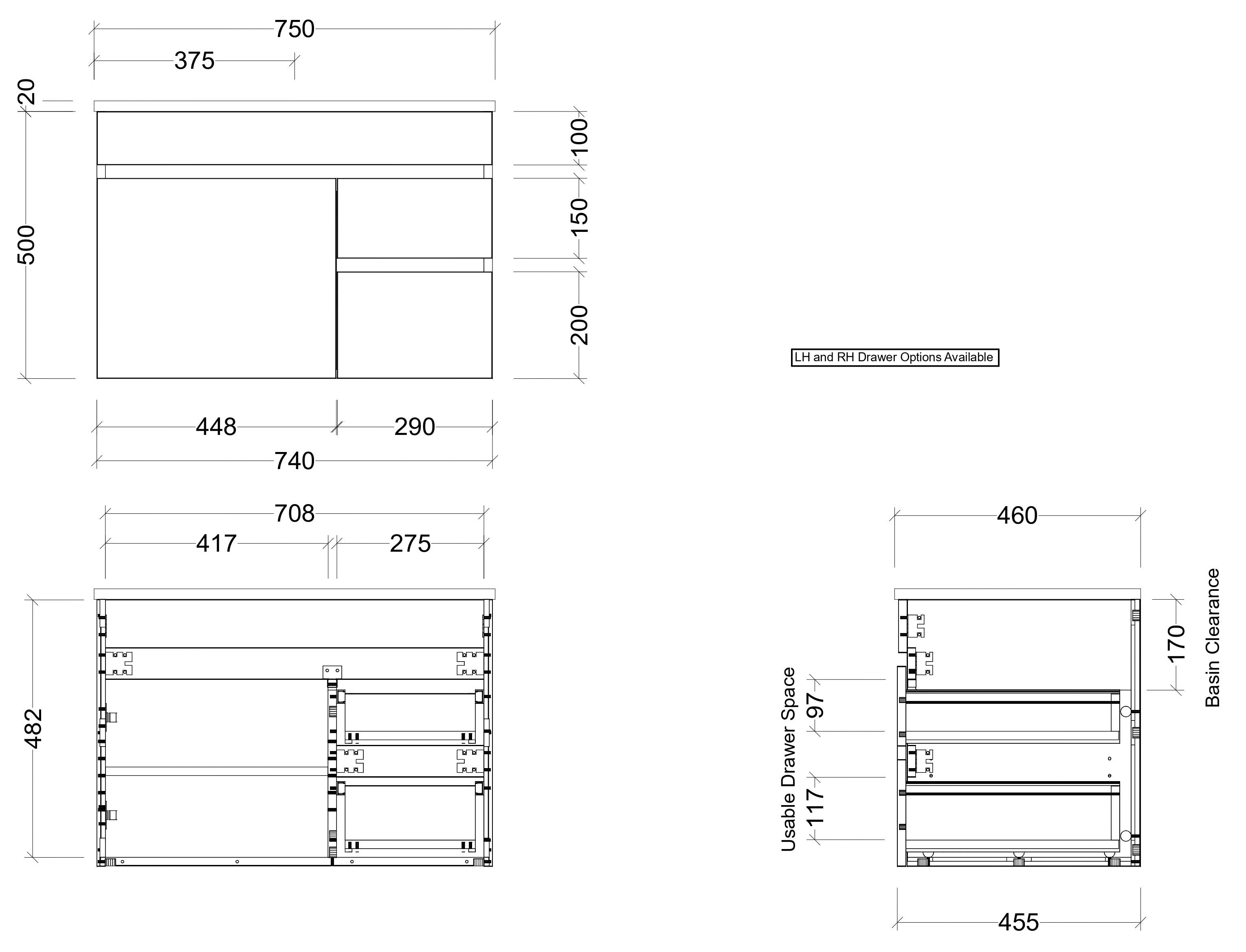 TIMBERLINE INDIANA CUSTOM WALL HUNG VANITY (ALL SIZING)