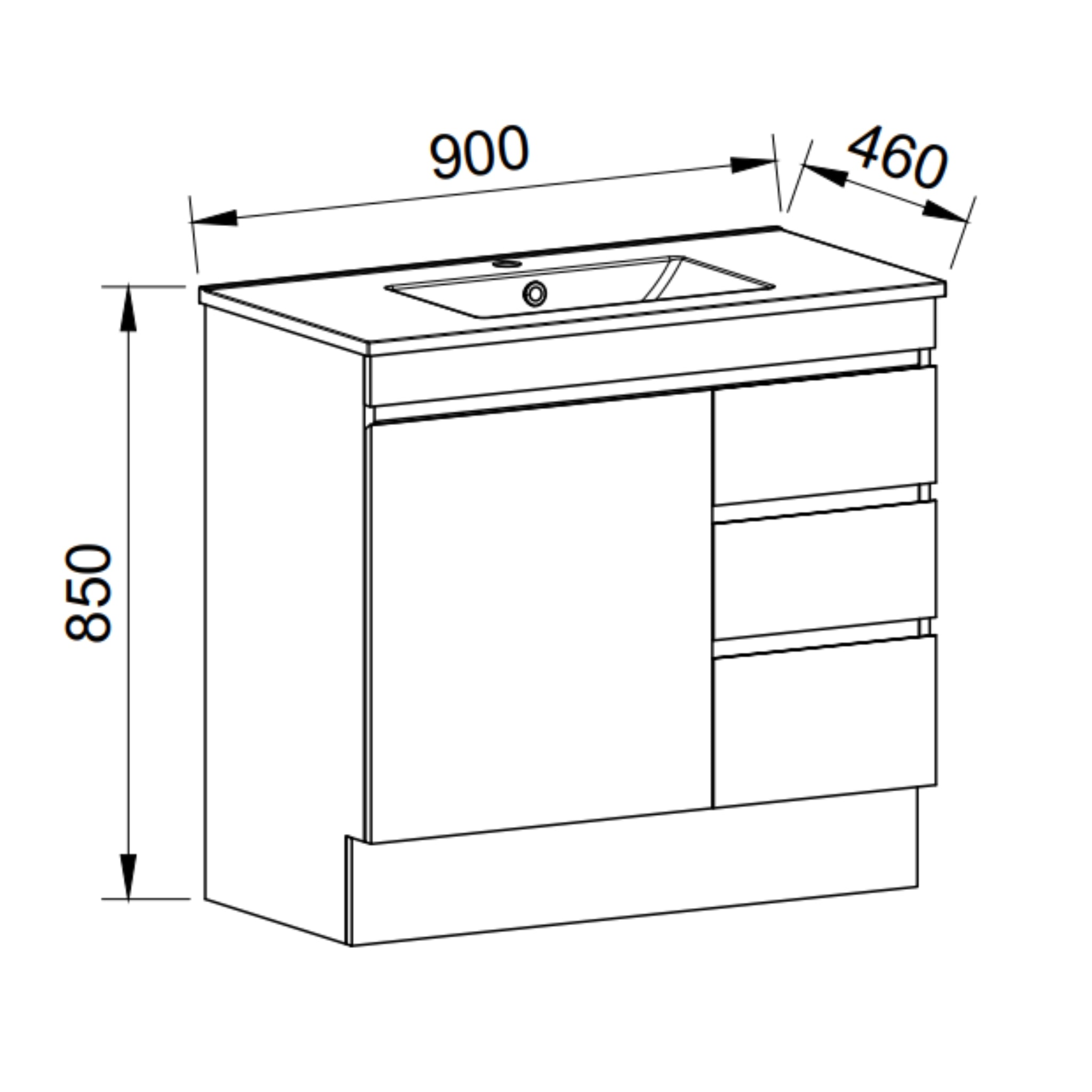 TIMBERLINE INDIANA CUSTOM FLOOR STANDING VANITY (ALL SIZING)