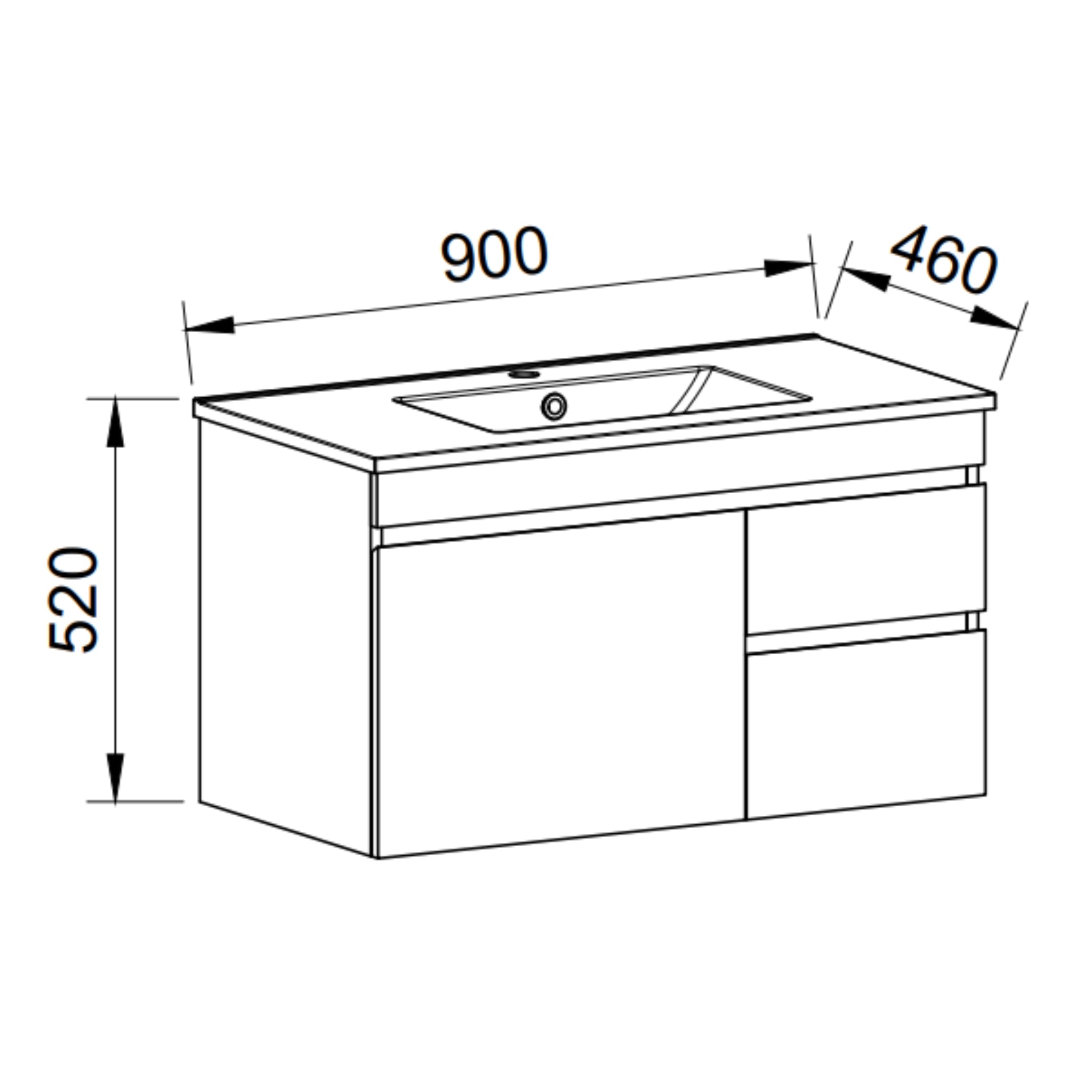 TIMBERLINE INDIANA CUSTOM WALL HUNG VANITY (ALL SIZING)