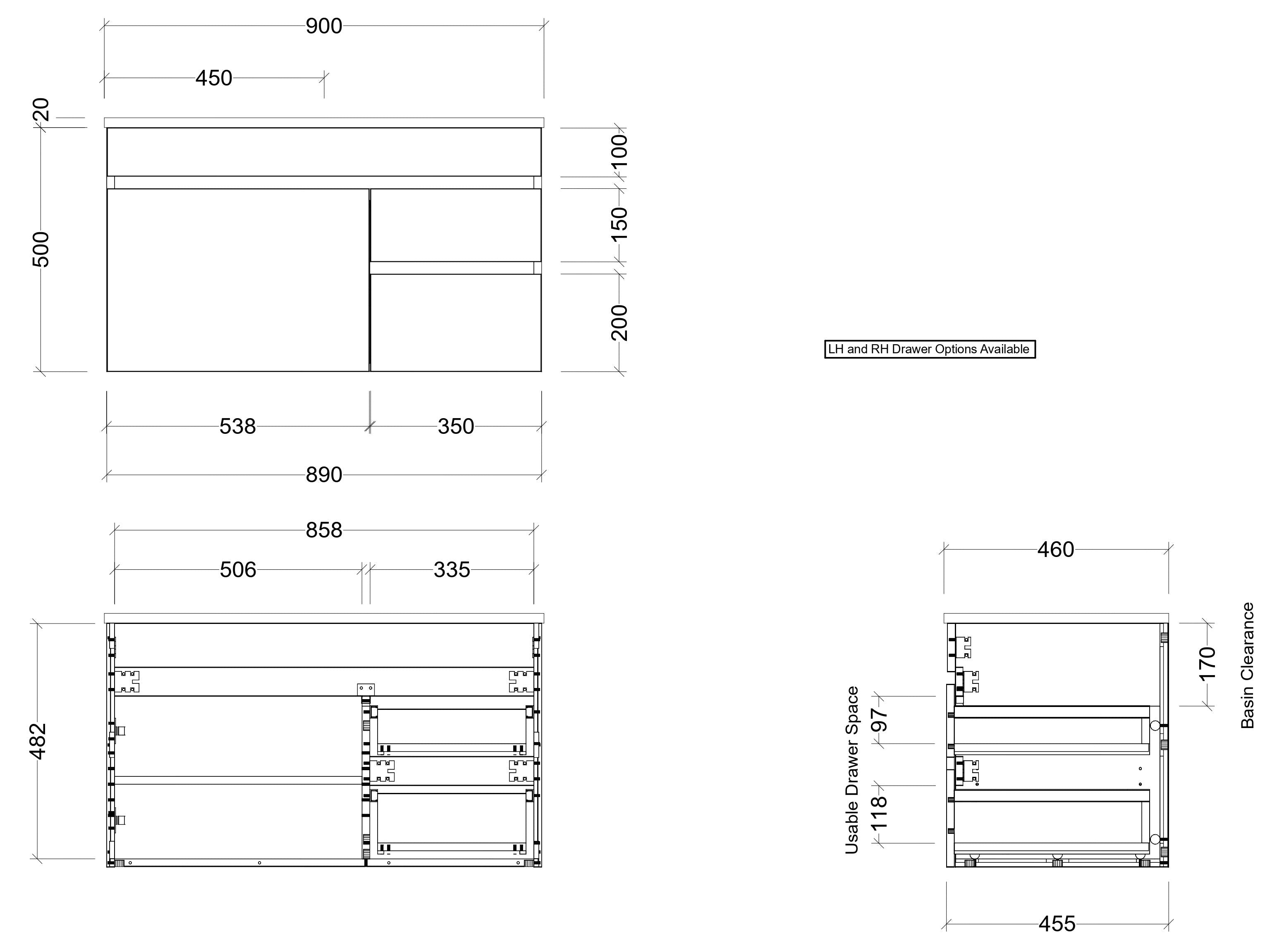 TIMBERLINE INDIANA CUSTOM WALL HUNG VANITY (ALL SIZING)