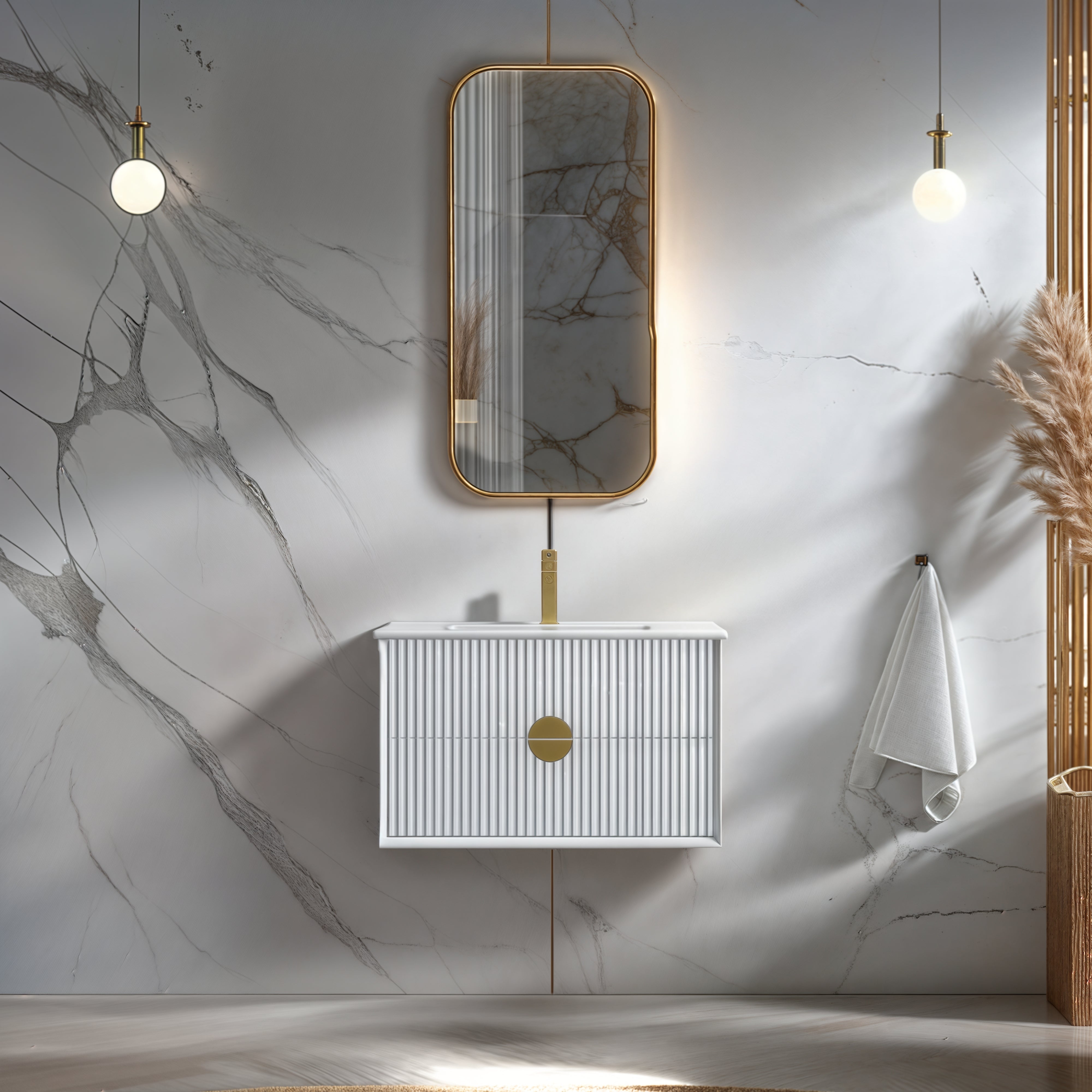 INFINITY KINGO MATTE WHITE 750MM SINGLE BOWL WALL HUNG VANITY