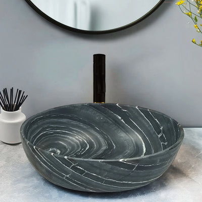 INFINITY ART BASIN NATURE STONE OVAL MARBLE 510MM