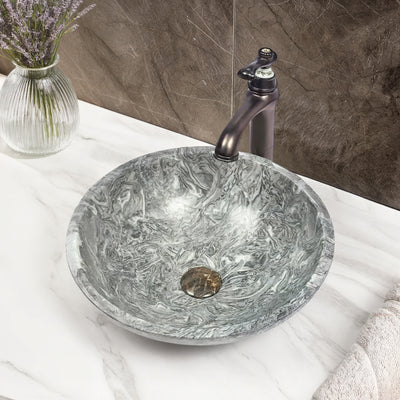 INFINITY ART BASIN NATURE STONE ROUND MARBLE 420MM