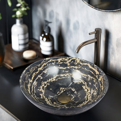 INFINITY ART BASIN NATURE STONE ROUND MARBLE 420MM