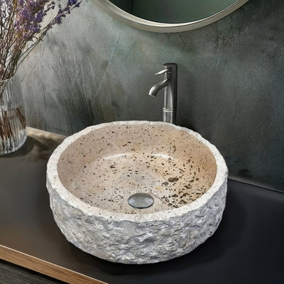 INFINITY ART BASIN NATURE STONE ROUND MARBLE 420MM